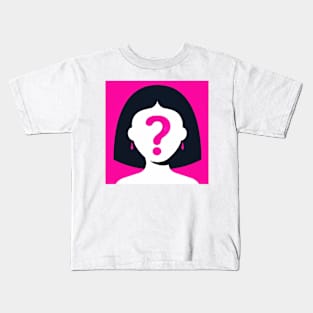 Girl with a question mark on her face Kids T-Shirt